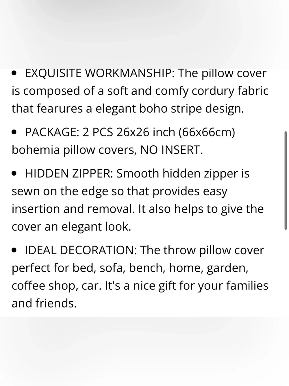 Soft Textured Corduroy Decorative Pillow Covers SQUARE 26x26” (2-pack) - TAN